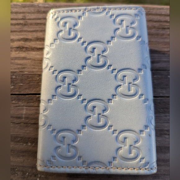 Gucci GG Leather 6 Ring Key Case Blue Gray VGUC - Picture 2 of 12